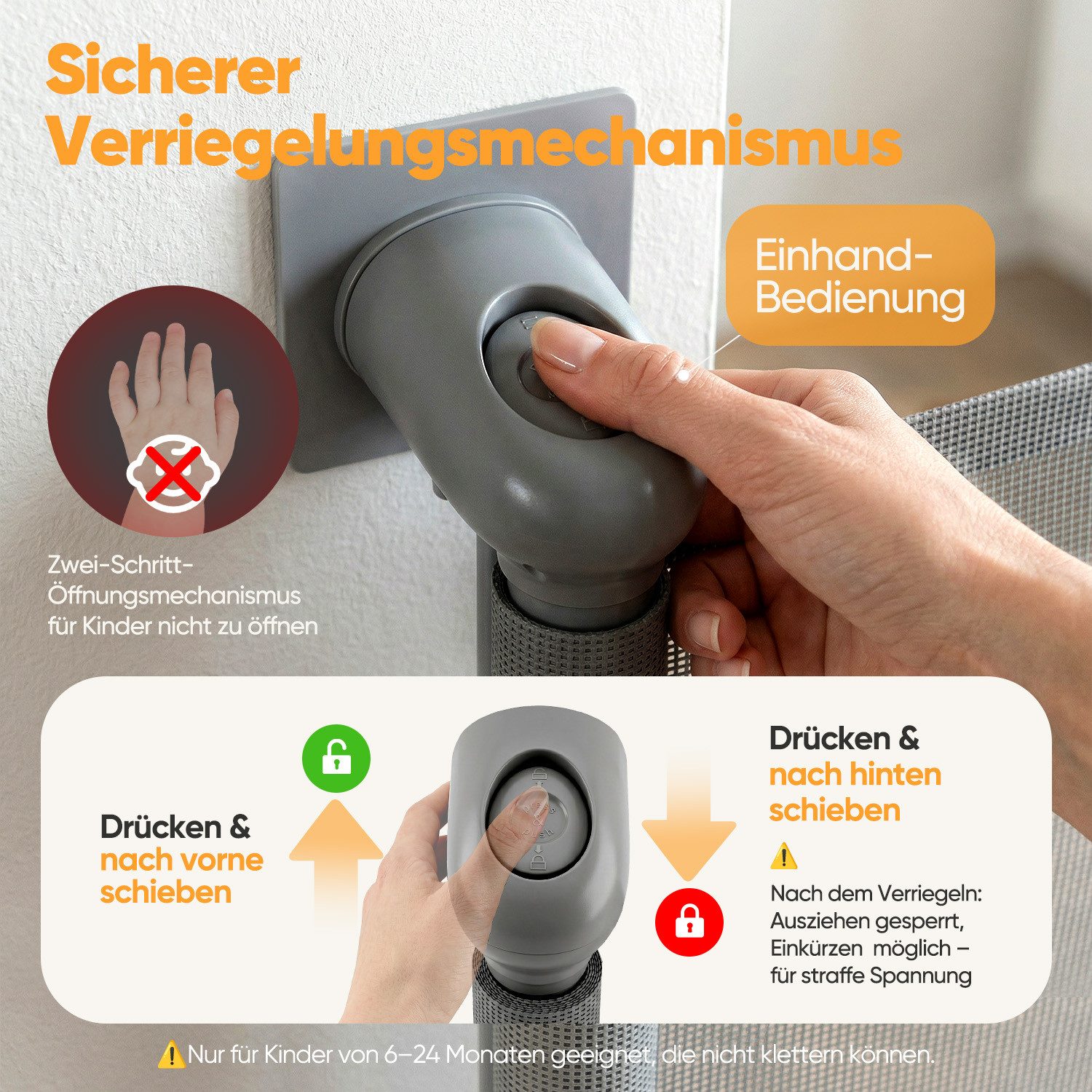 Sekey Treppenschutzgitter Treppenschutzgitter ausziehbar Absperrgitter Hund Kinder Schutzgitter (2 St), 0–150 cm, Grau ohne Bohren geeignet für den Innen- und Außenbereich