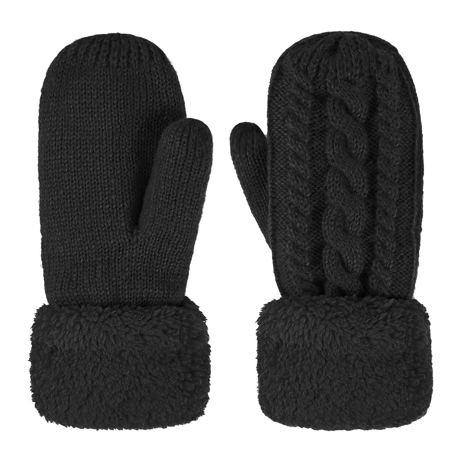 Fäustlinge für Winterhandschuhe Dicke Sport Handschuhe Super Strickhandschuhe Jormftte gestrickt