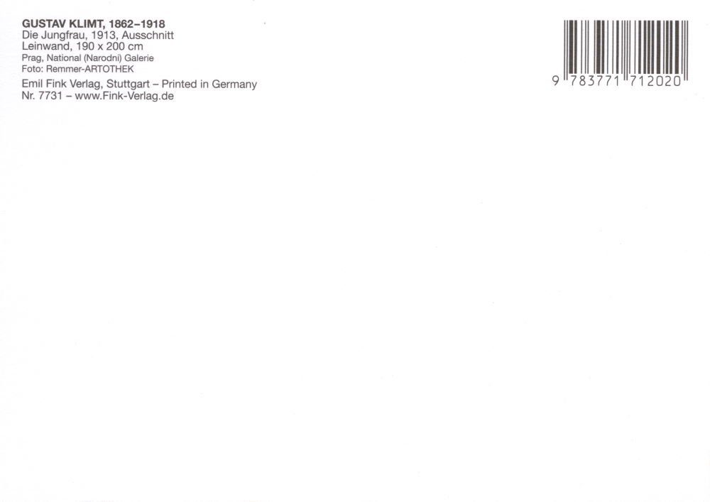 "Die (Ausschnitt)" Kunstkarte Postkarte Klimt Jungfrau Gustav
