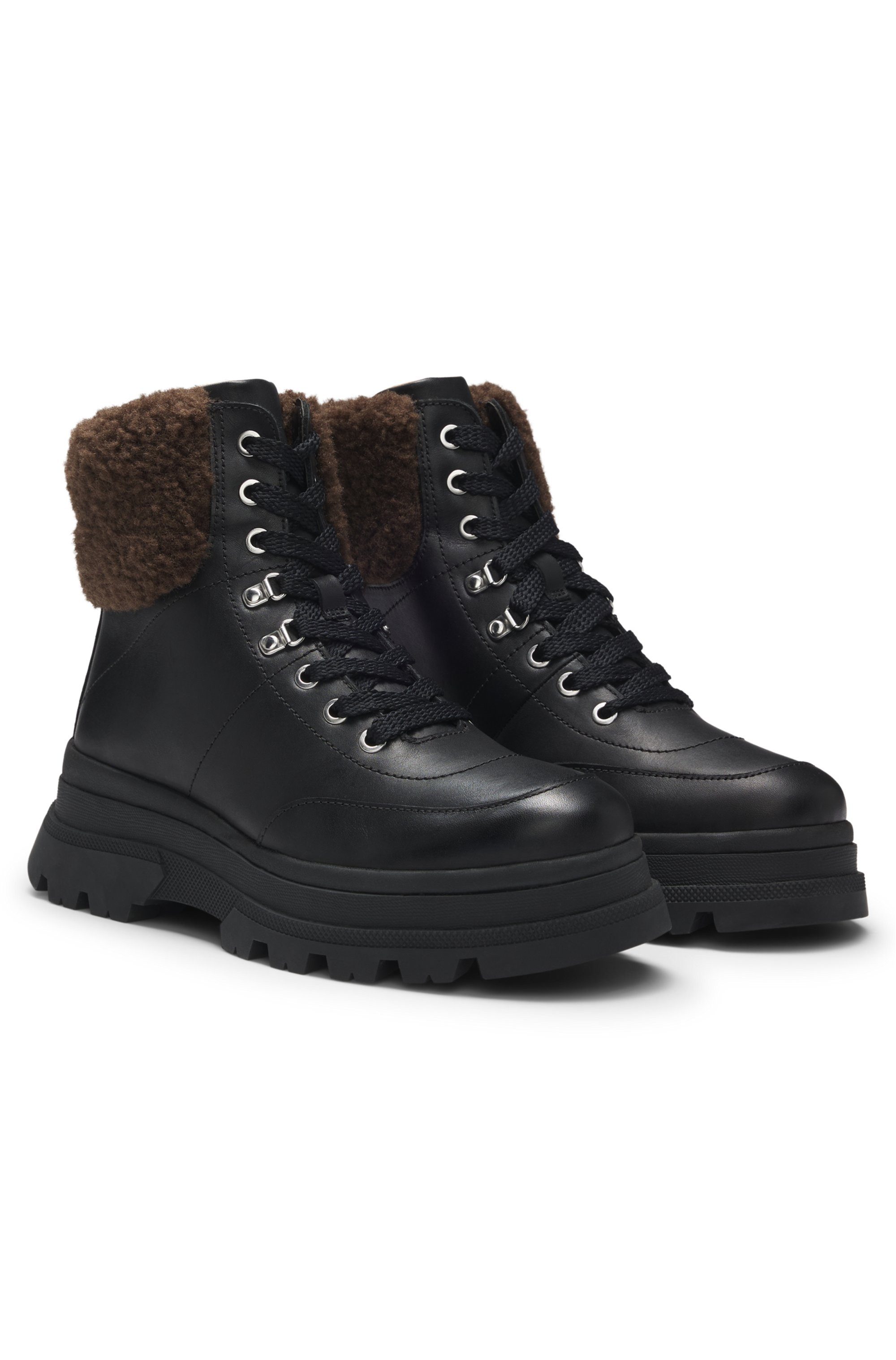 BOSS Foster_LUBootie Winterboots Winterstiefelette, Schnürboots, Profilsohl günstig online kaufen
