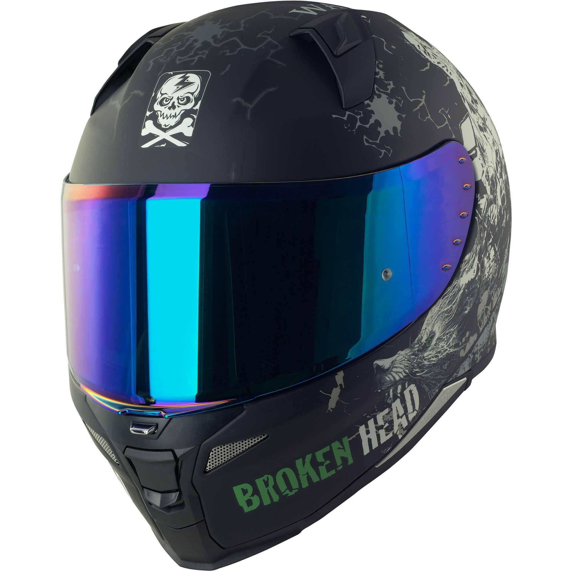 Broken Head Motorradhelm Fullgas Viking V2 Pro (Mit blau verspiegeltem Visier), Pinlock vorbereitet – Bild 5 von 5
