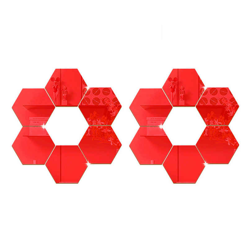 Henreal 3D-Wandtattoo 12 Stück 3D Spiegelfliesen Wandaufkleber DIY