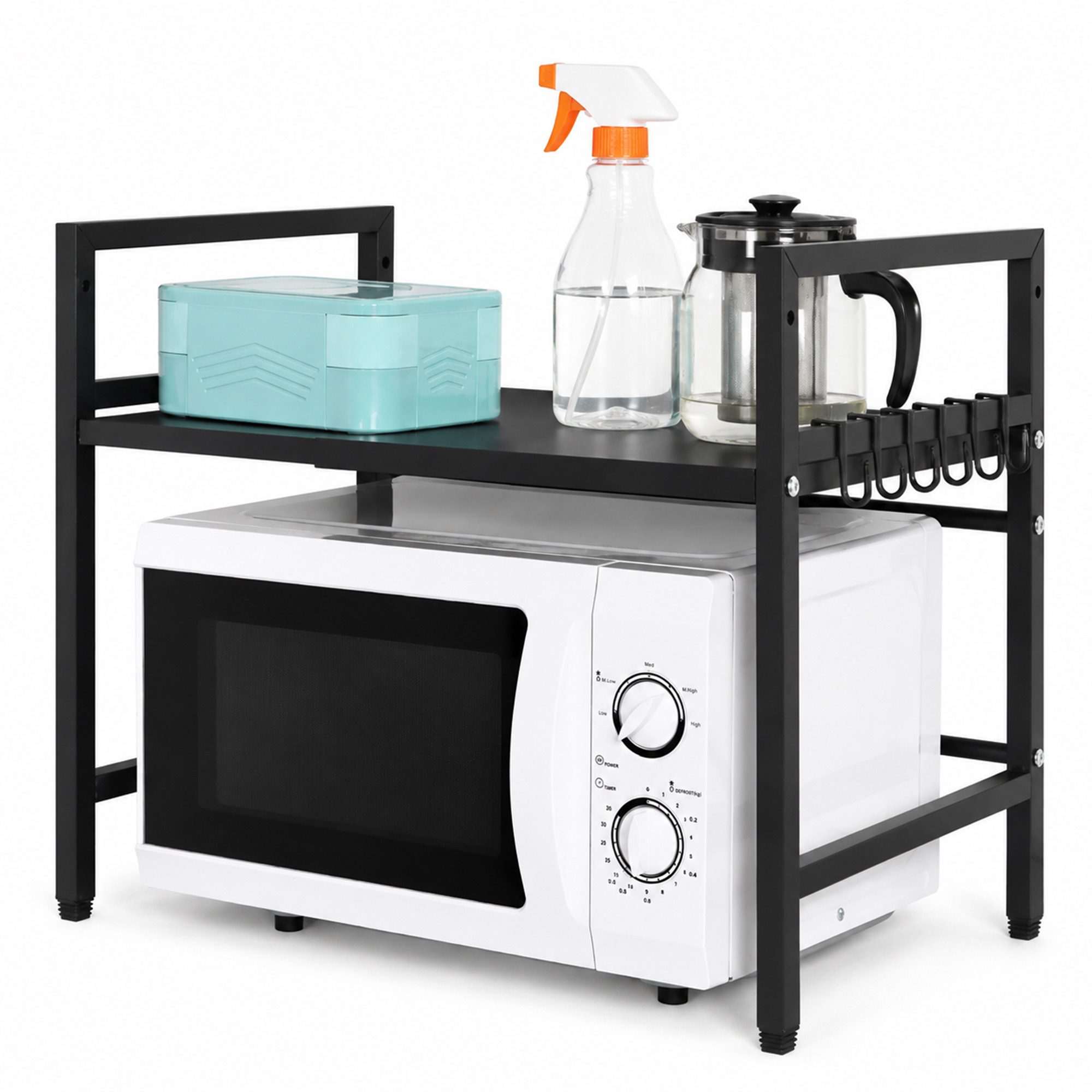 DAITORE Küchenregal Mikrowellen Regal Ausziehbar Küchenregal Arbeitsplatte, Küchenregal Stehend für Mikrowelle, Backofen, Kaffeemaschine