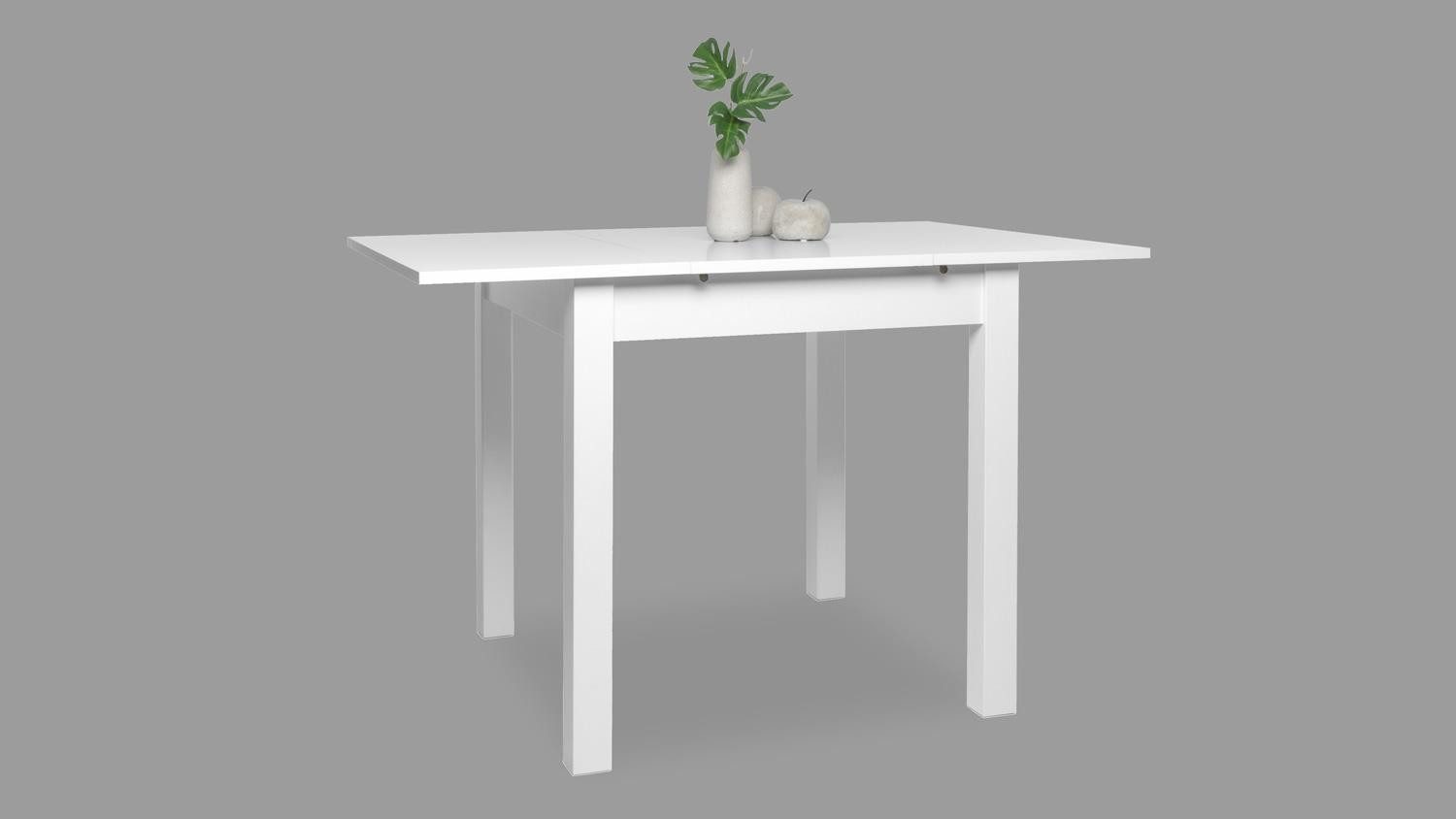 Finori Esstisch Esstisch Coburg Tisch Küchentisch in weiß ausziehbar 80-120x80 cm