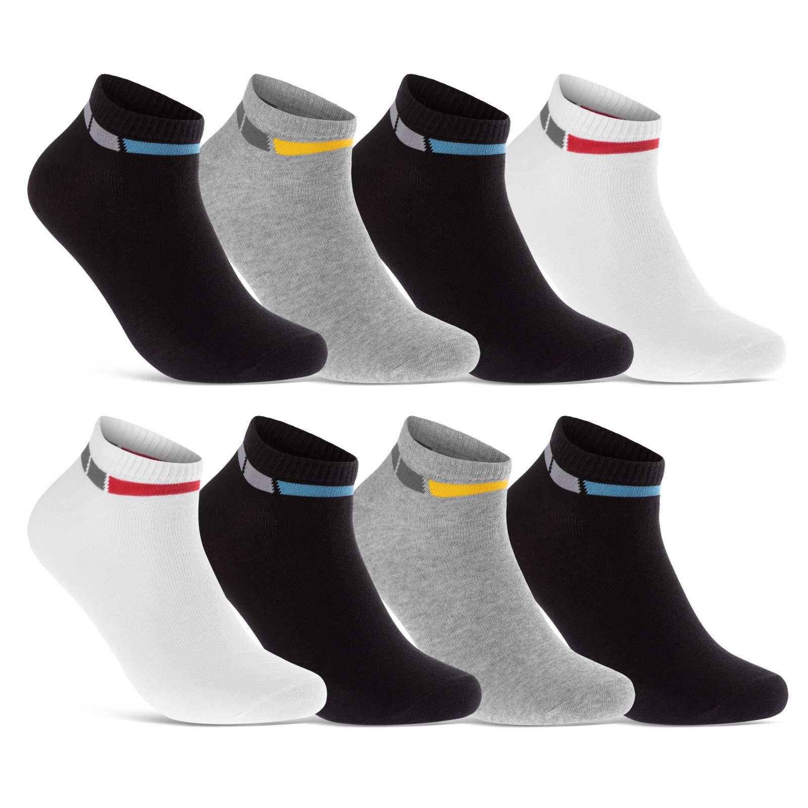 sockenkauf24 Sneakersocken 8, 12 oder 20 Paar Sneaker SPORT Socken Damen&Herren Sportsocken (35-38, 8-Paar, 16730) - WP