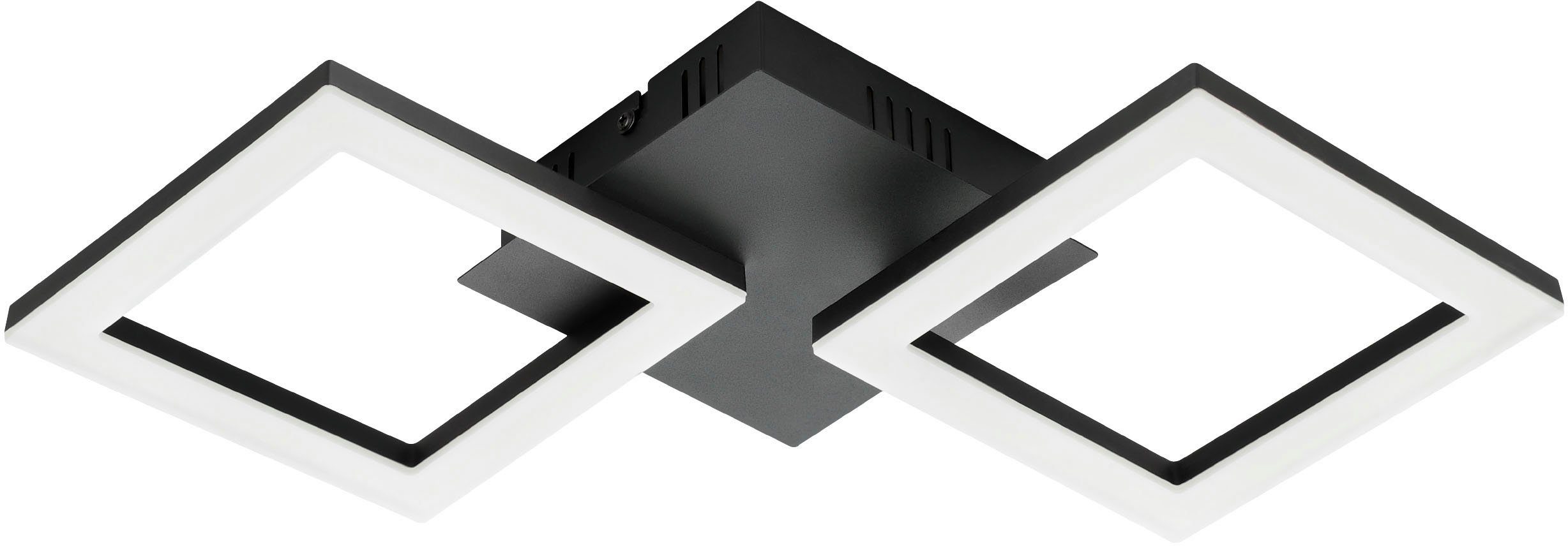 EGLO Deckenleuchte PARANDAY-Z Deckenlampe schwarz, verstellbar, Disco-Modus, ZigBee 3.0, Bluetooth, CCT - über Fernbedienung, Dimmfunktion, Ein-/Ausschalter, Farbsteuerung, Farbwechsel, Memoryfunktion, Nachtlichtfunktion, Smart Home, Weckerfunktion, dimmbar über Fernbedienung, mehrere Helligkeitsstufen, LED fest integriert, warmweiß - kaltweiß, 47 x 23 cm, Timer, App und Sprachsteuerung Alexa, exkl. Fernbedienung