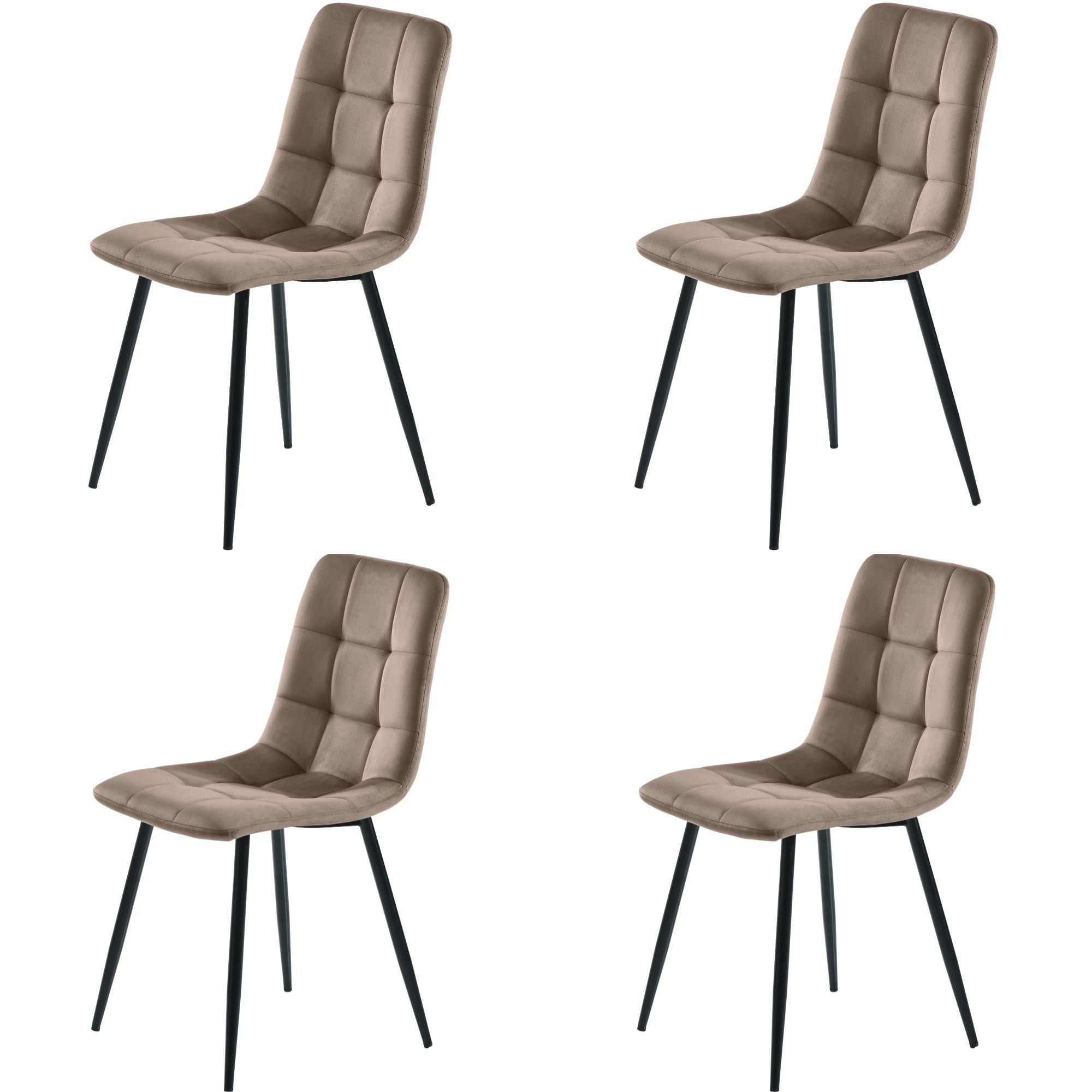IDEASY 4-Fußstuhl 4St, Polsterstuhl Design Stuhl, günstig online kaufen