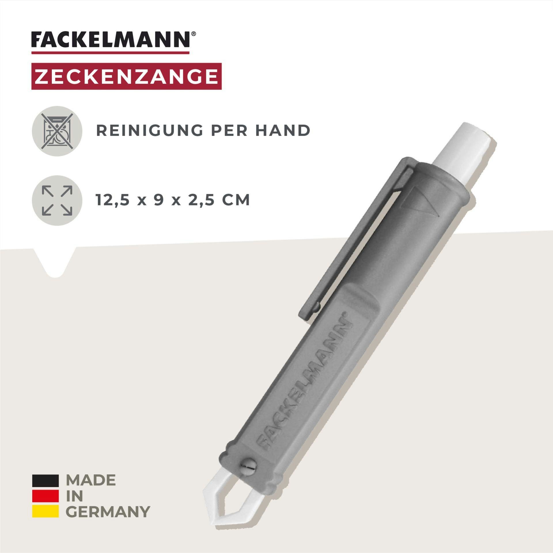 FACKELMANN Zeckenpinzette Zeckenzange, Zeckenentferner, Zeckenpinzette, Zeckenhilfe