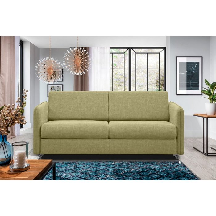Stylefy 3-Sitzer Sherlock Sofa 2-Sitzer mit Bettfunktion frei im Raum stellbar Modern Design Metall