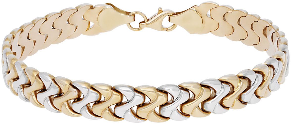 Firetti Armband Schmuck Geschenk Gold 375 Armschmuck Armkette Bicolor, ca. 8 mm breit