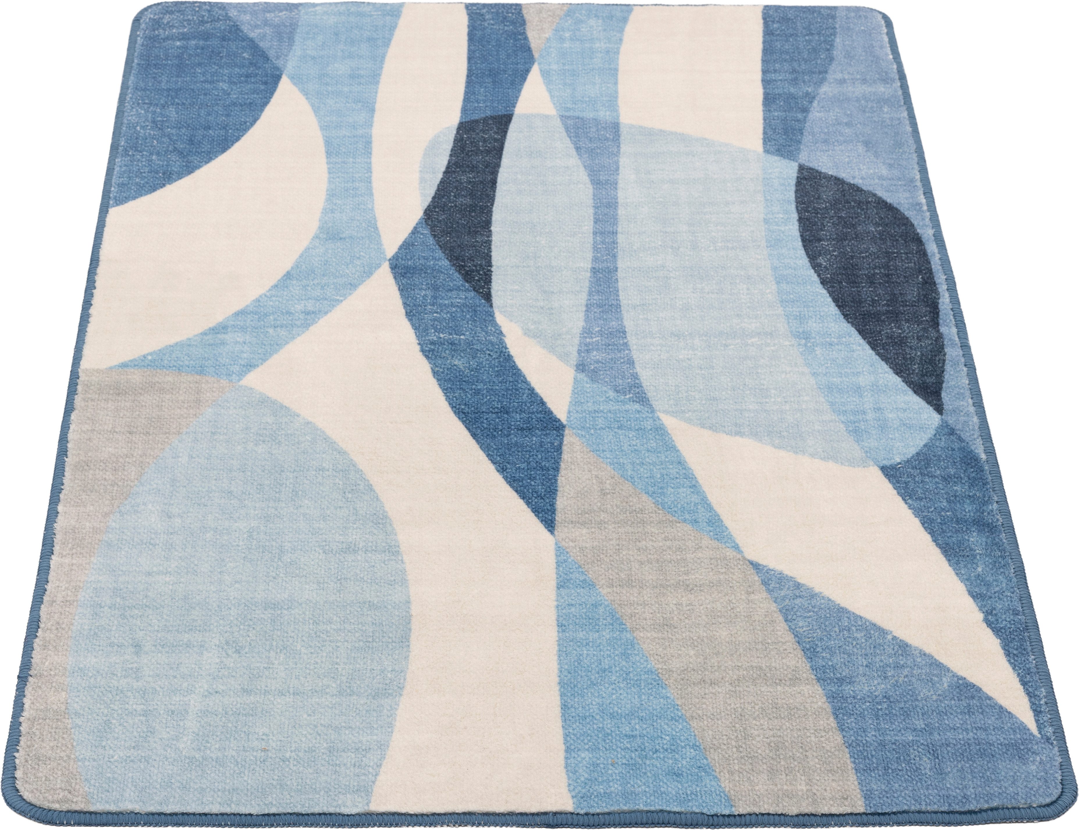 Gino Falcone Badematte Aquata GF-170, Badvorleger, Badezimmer Teppich, Höhe 7 mm, rutschhemmend beschichtet, fußbodenheizungsgeeignet, Kunstfaser, rechteckig, Badteppich, bedruckt, modernes Design, rechteckig