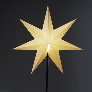 STAR TRADING LED Stern Papierstern Weihnachtsstern stehend 7-zackig 55cm E14 inkl. Kabel weiß