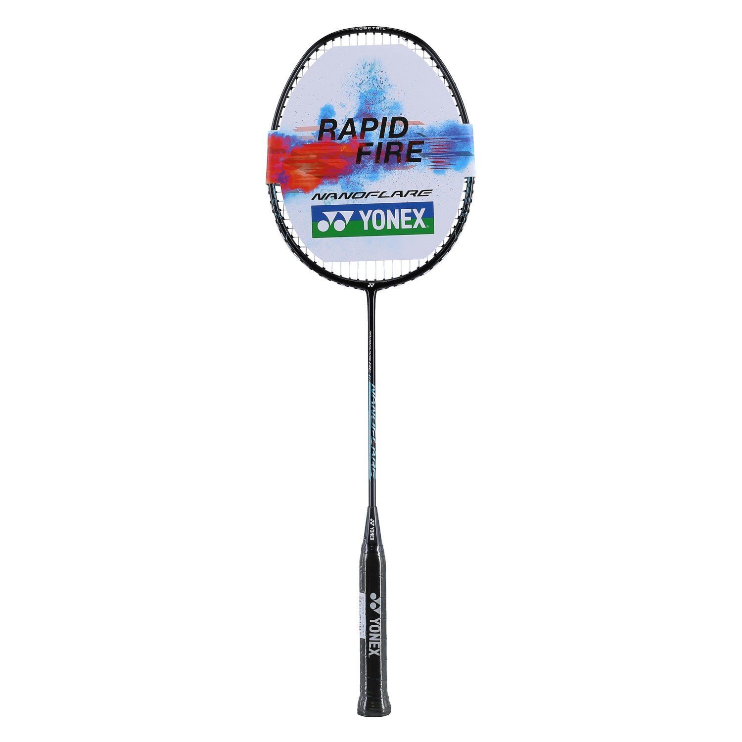Yonex Badmintonschläger Nanoflare RC (grifflastig, mittel) schwarz/grau - besaitet, Gewichtsklasse: 5U/G5