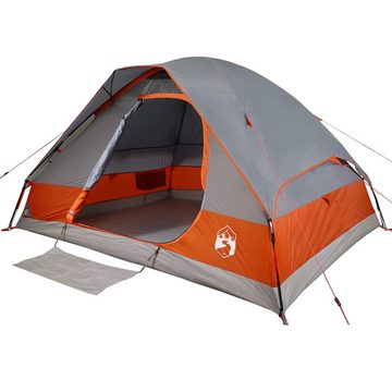 vidaXL Vorzelt Kuppel-Campingzelt 4 Personen Grau und Orange Wasserdicht
