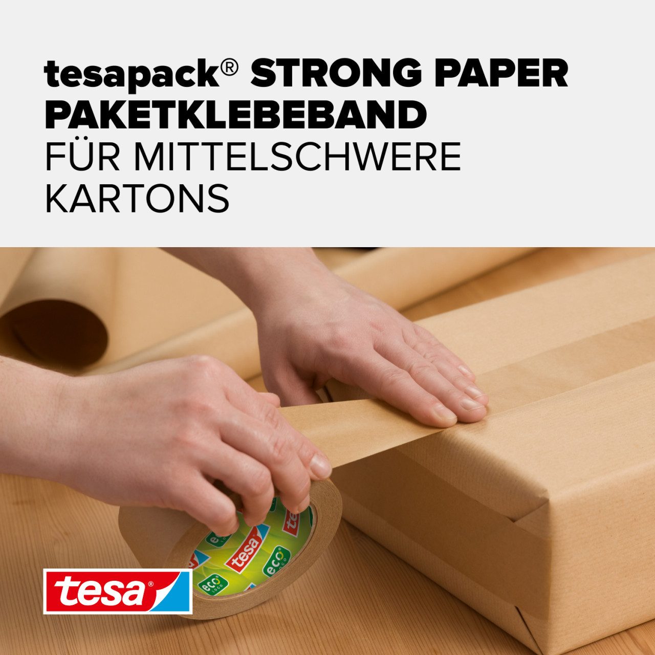 tesa Packpapier tesa Packband Paper 50 m x 50 mm, braun