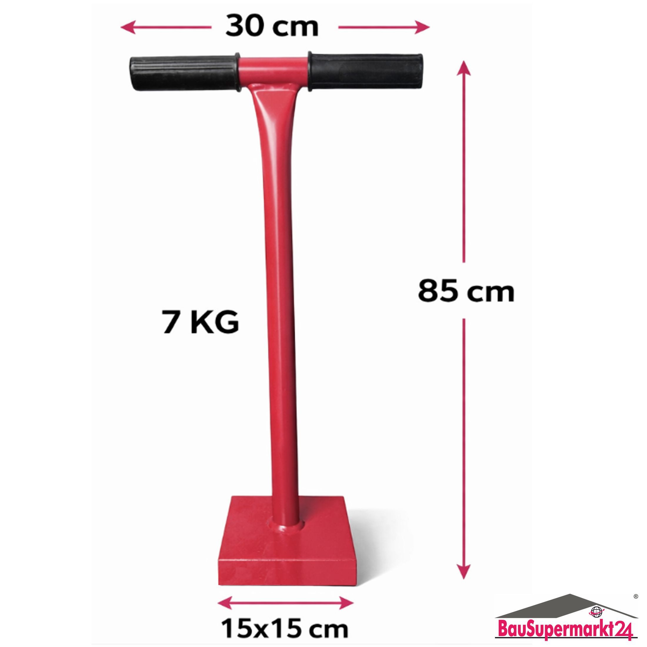 BauSupermarkt24 Plattenheber Erd- und Betonstampfer 15x15 cm Erdstampfer 85 cm Bodenverdichter, -]