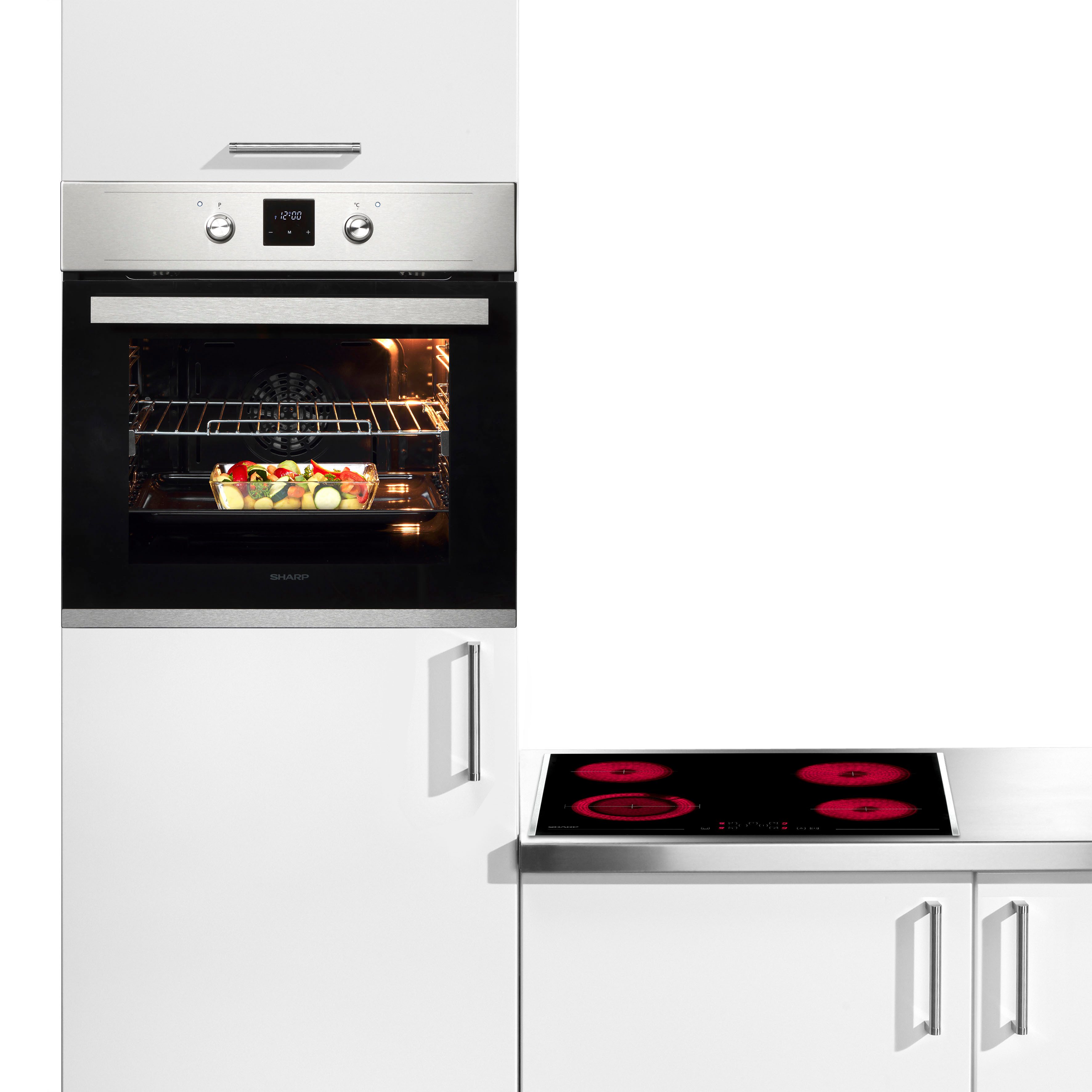 Sharp Backofen-Set Power-Set Edelstahl, mit Timerfunktion