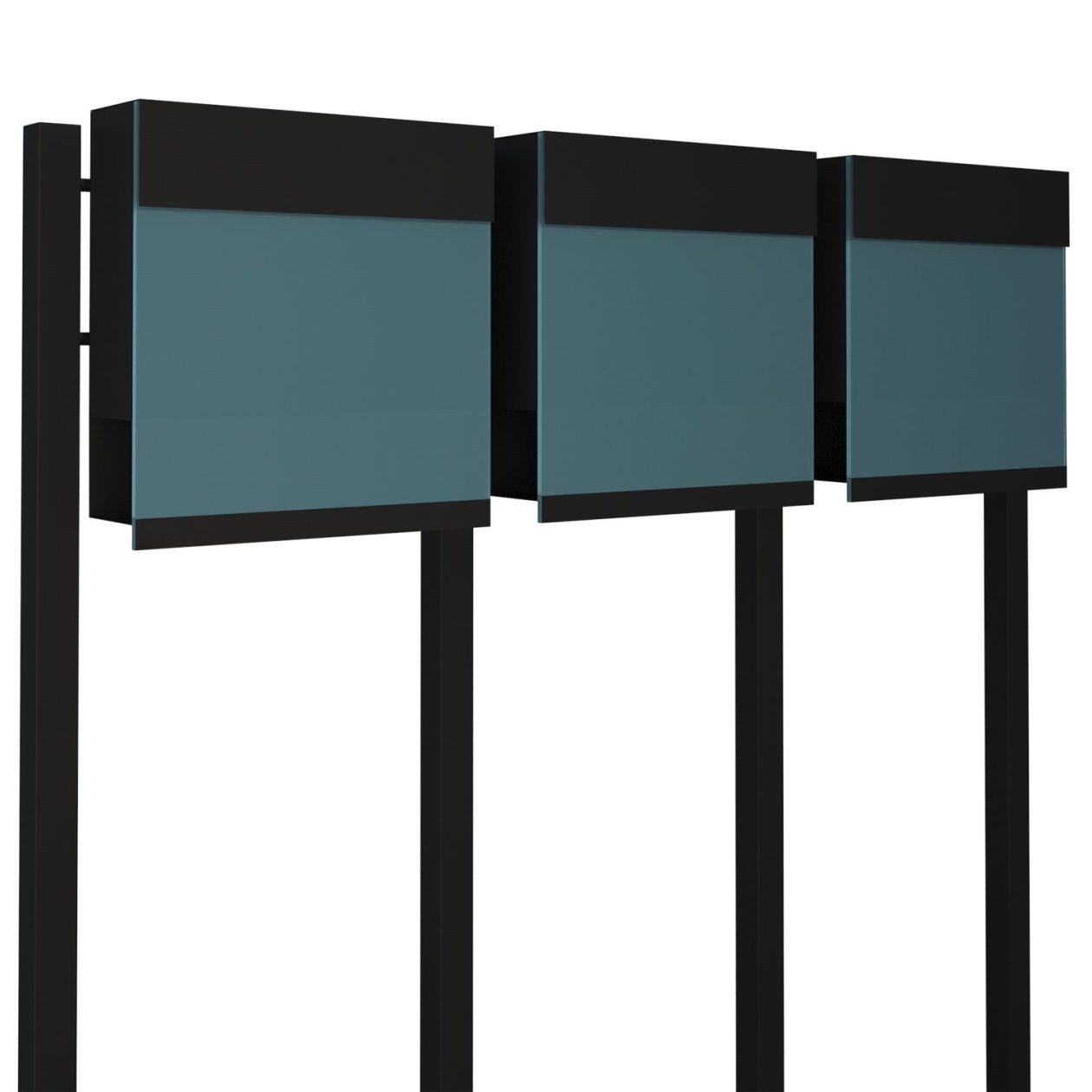 Bravios Briefkastenanlage Briefkastenanlage Manhattan Special Blue for Three in Schwarz