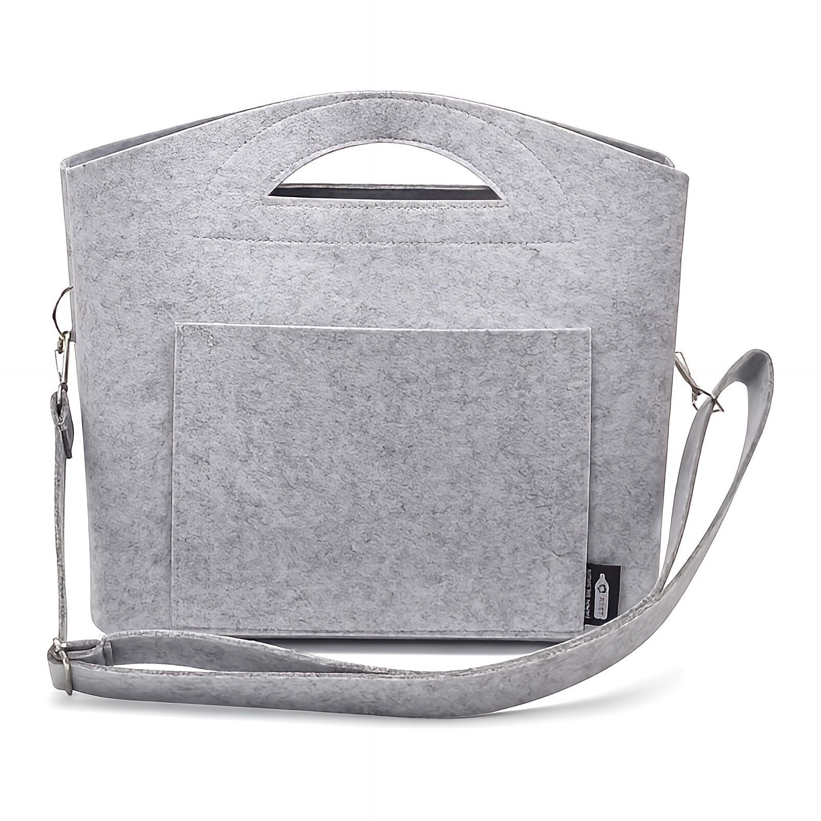 Tanndesign Wickeltasche Wickeltasche mit Wickelunterlage Baby Windeltasche Tasche Filz Grau