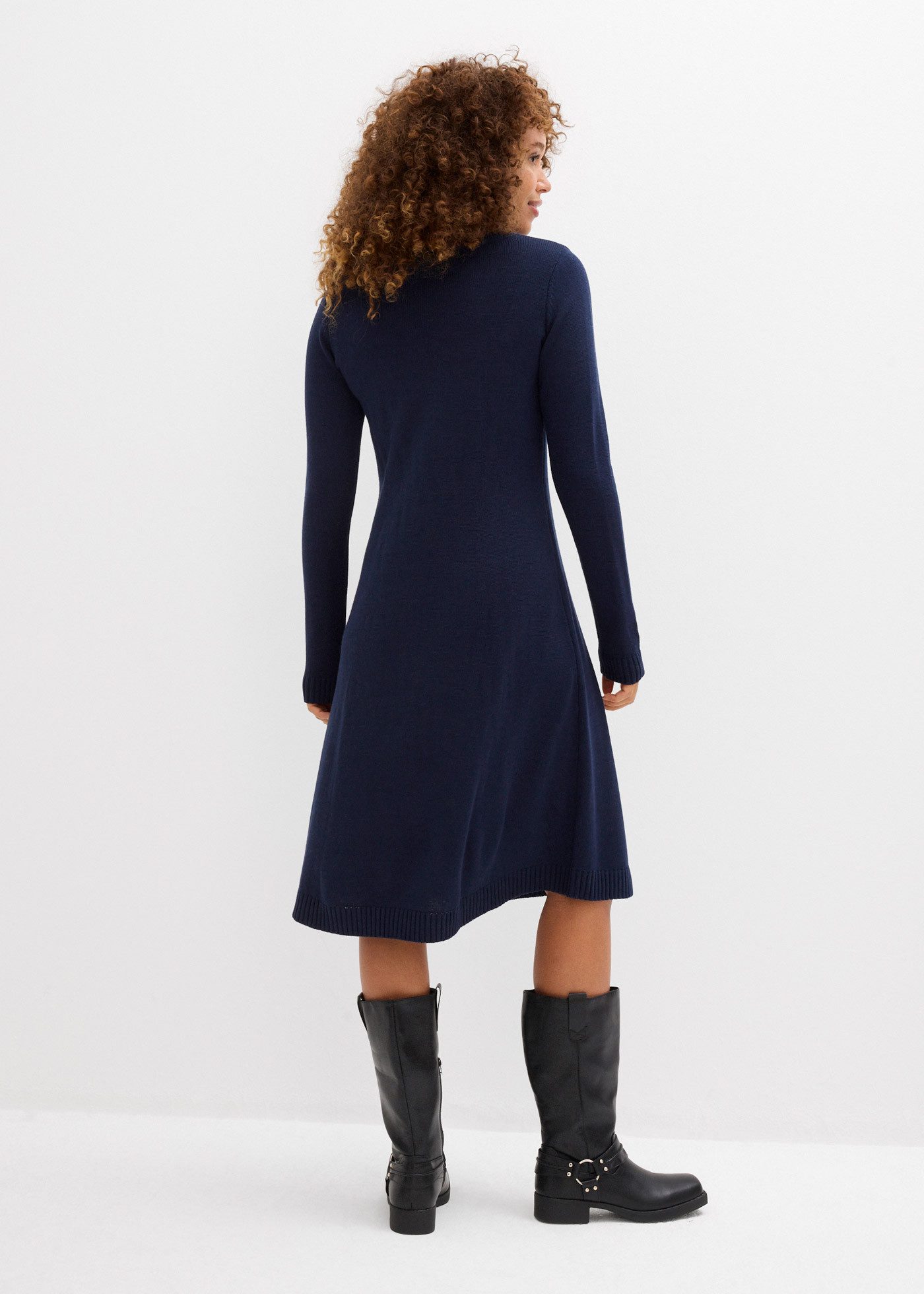 bonprix Strickkleid für den Alltag, aus Baumwolle und Polyacryl, ausgestell günstig online kaufen