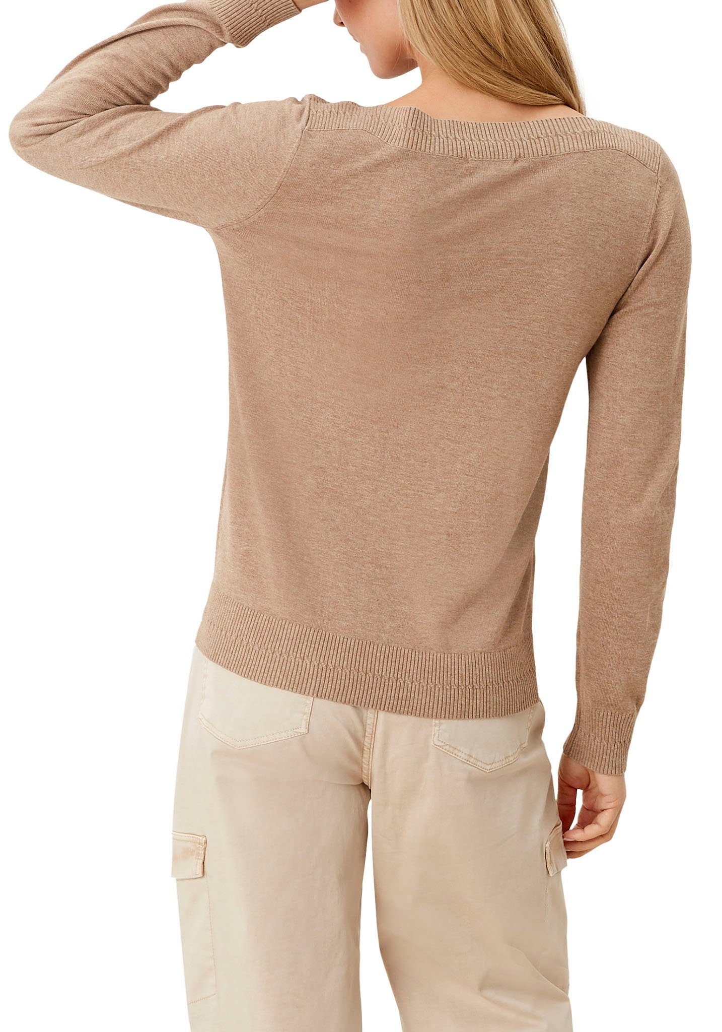 s.Oliver Strickpullover mit dekorativer Rippblende am günstig online kaufen
