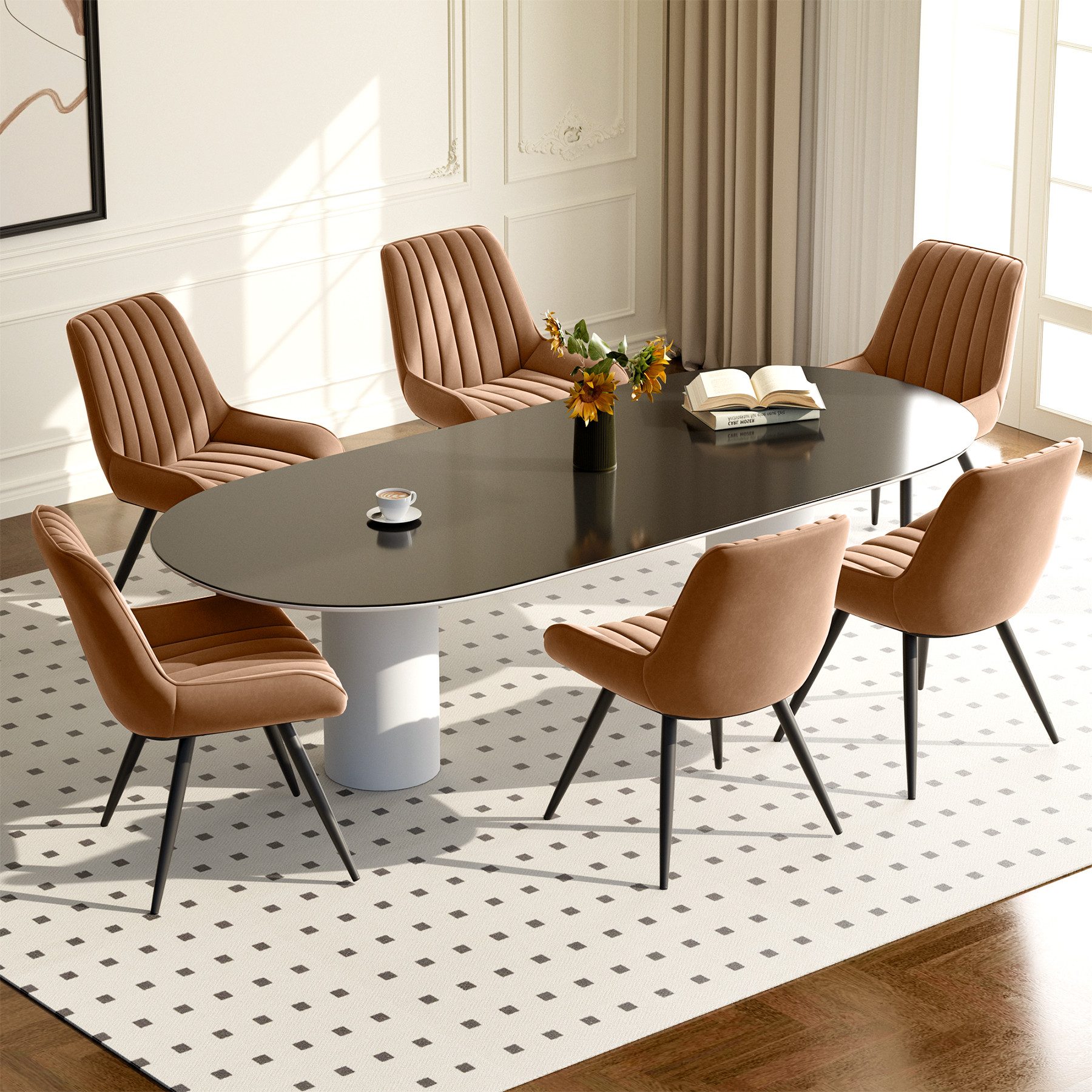 HawthyHome Esszimmerstuhl Stuhlset – Polsterstühle, Moderner Küchenstuhl (2 St), mit Ergonomischer Rückenlehne und Metallbeinen – Bild 5 von 5