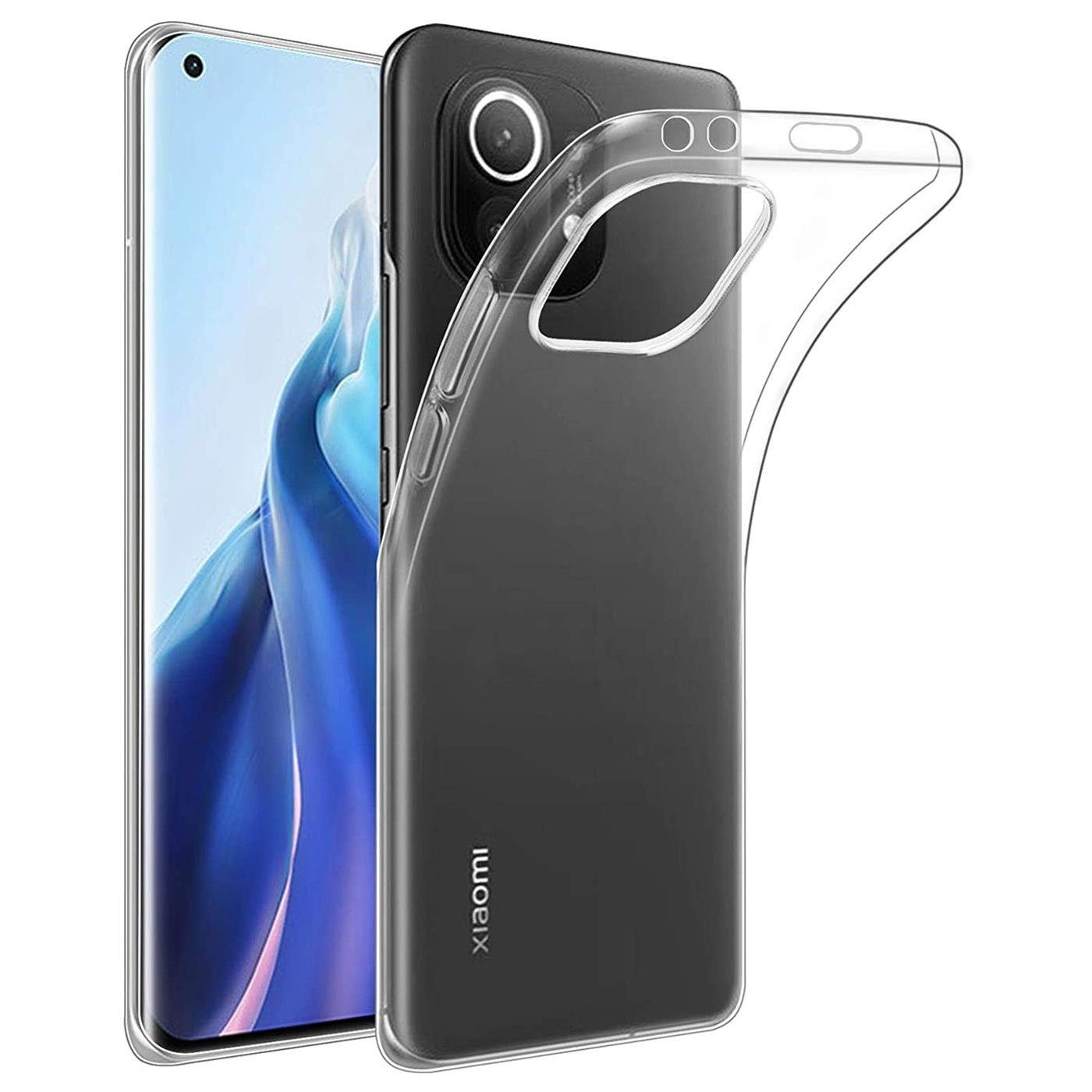CoolGadget Handyhülle Transparent Ultra Slim Case für Xiaomi Mi 11 6,81 Zoll, Silikon Hülle Dünne Schutzhülle für Xiaomi Mi 11 5G Hülle