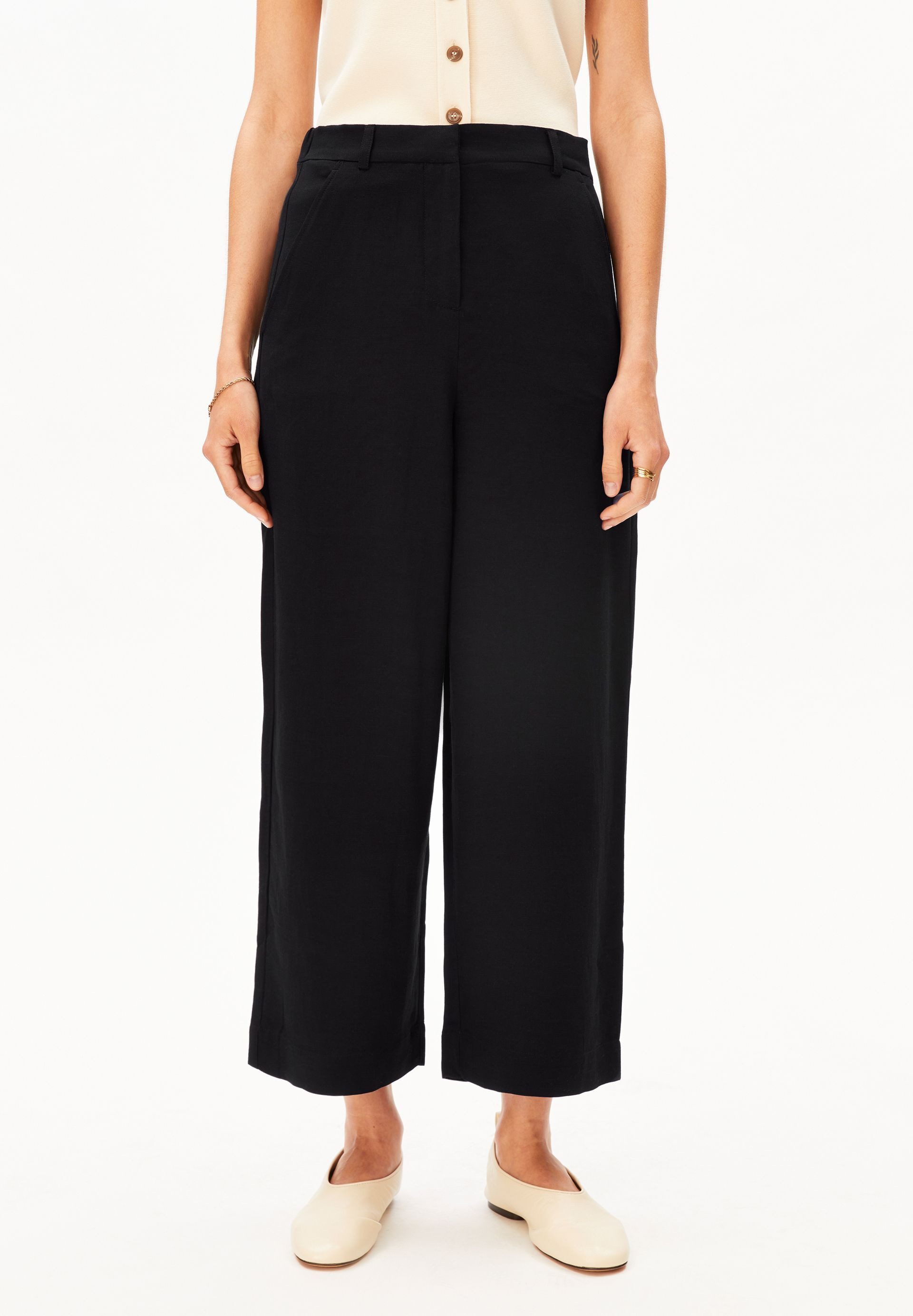 Armedangels Stoffhose CAARUNUS LINO Webhose aus Leinen-Mix (High Waist, Relaxed Fit)