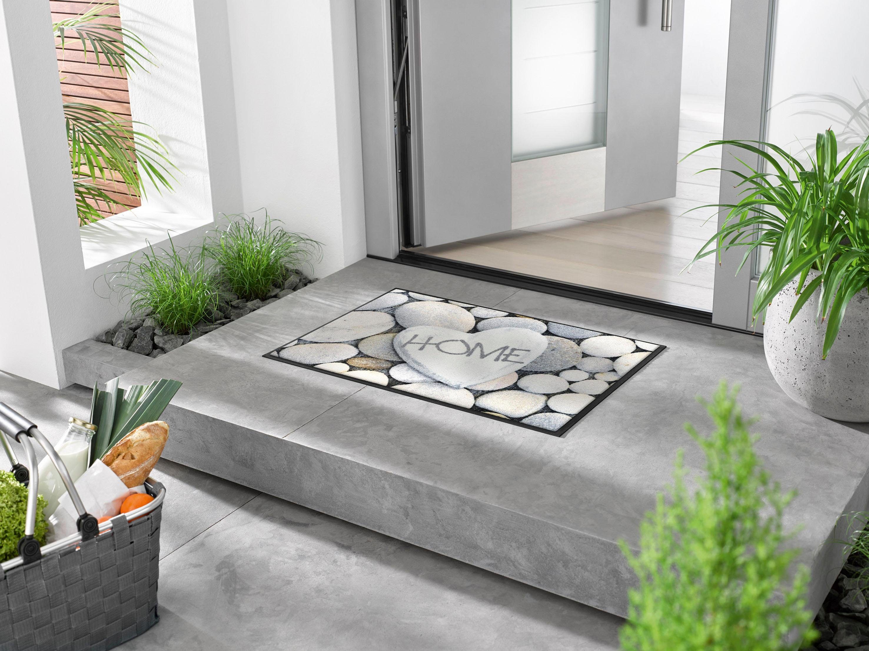 wash+dry by Kleen-Tex Fußmatte Pebble Stones, rechteckig, Höhe: 7 mm, Schmu günstig online kaufen