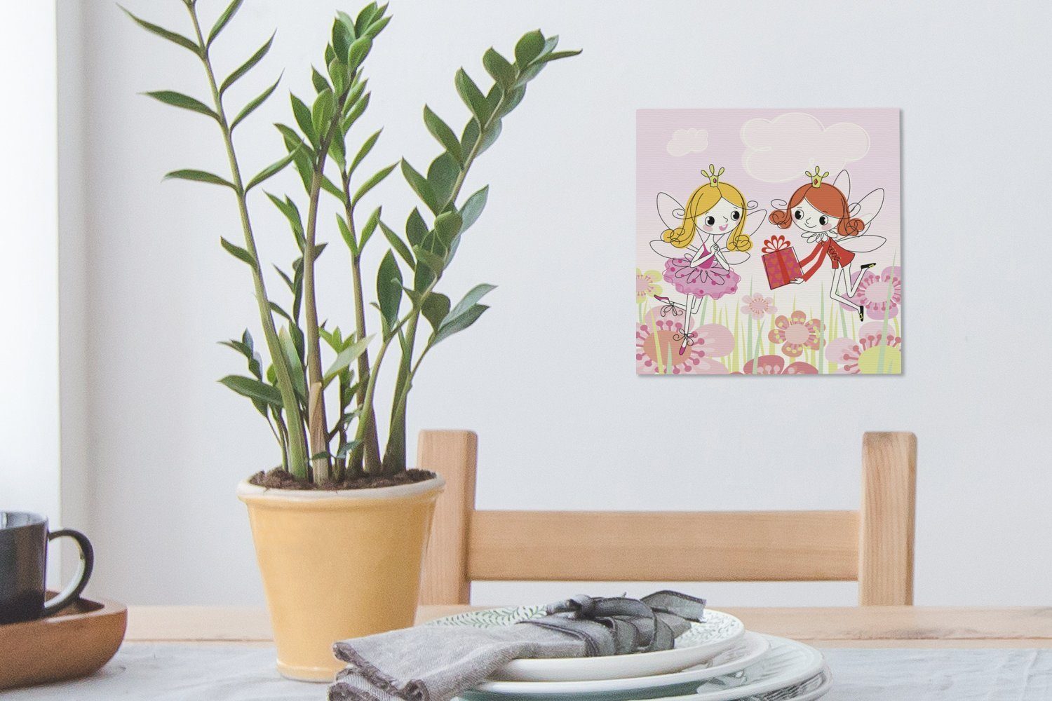Leinwand Elfenjungen, St), Leinwandbild (1 Geschenk das, für Bilder für eines Eine Illustration ein OneMillionCanvasses® Schlafzimmer der Wohnzimmer