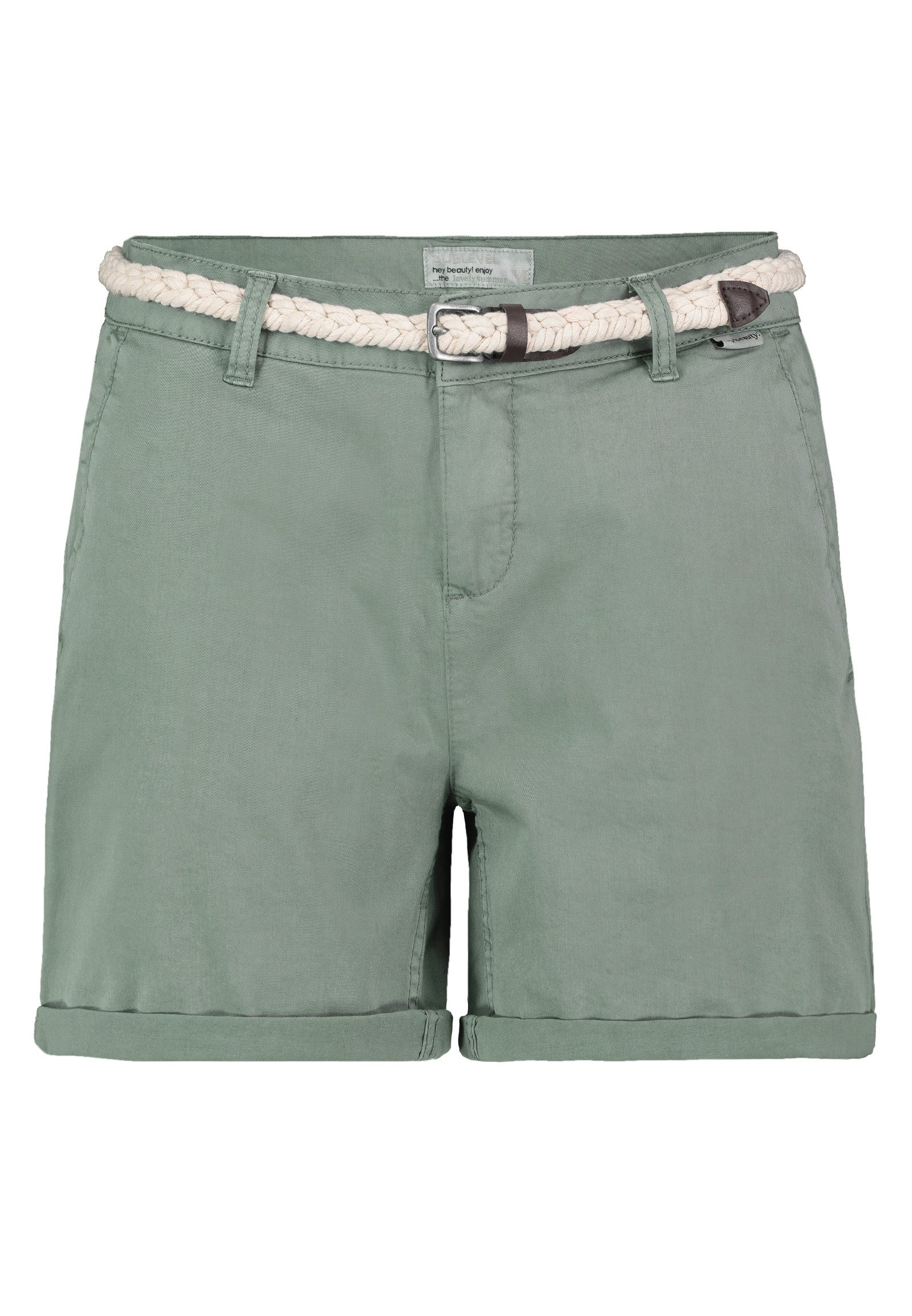 SUBLEVEL Chinoshorts Damen Shorts mit Gürtel kurze Hose für den Sommer Sommerhose, Bermudashorts, kurze Chinohose – Bild 5 von 5