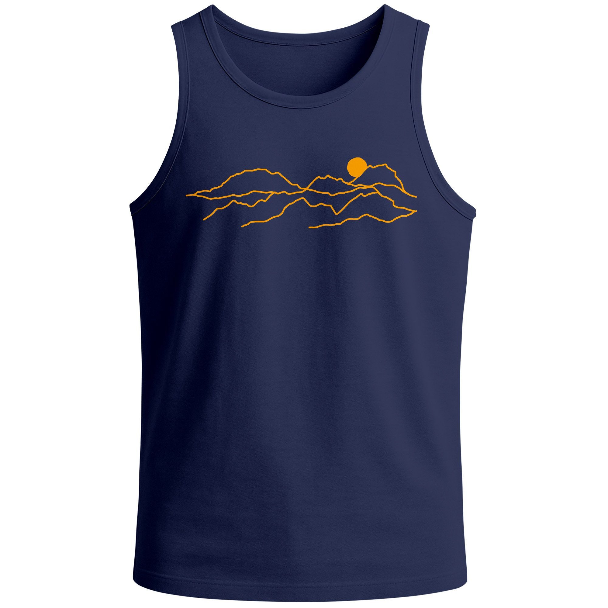 Neverless Tanktop Herren Tank-Top mitt Print Bergkette Line-Art Design Grafikshirt mit Print