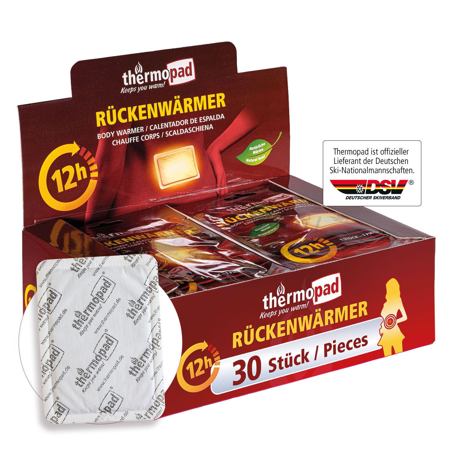 Thermopad Körperwärmer 30 Stück Thermopad Rückenwärmer, auch geeignet als Nackenwärmer, Schulterwärmer oder Nierenwärmer