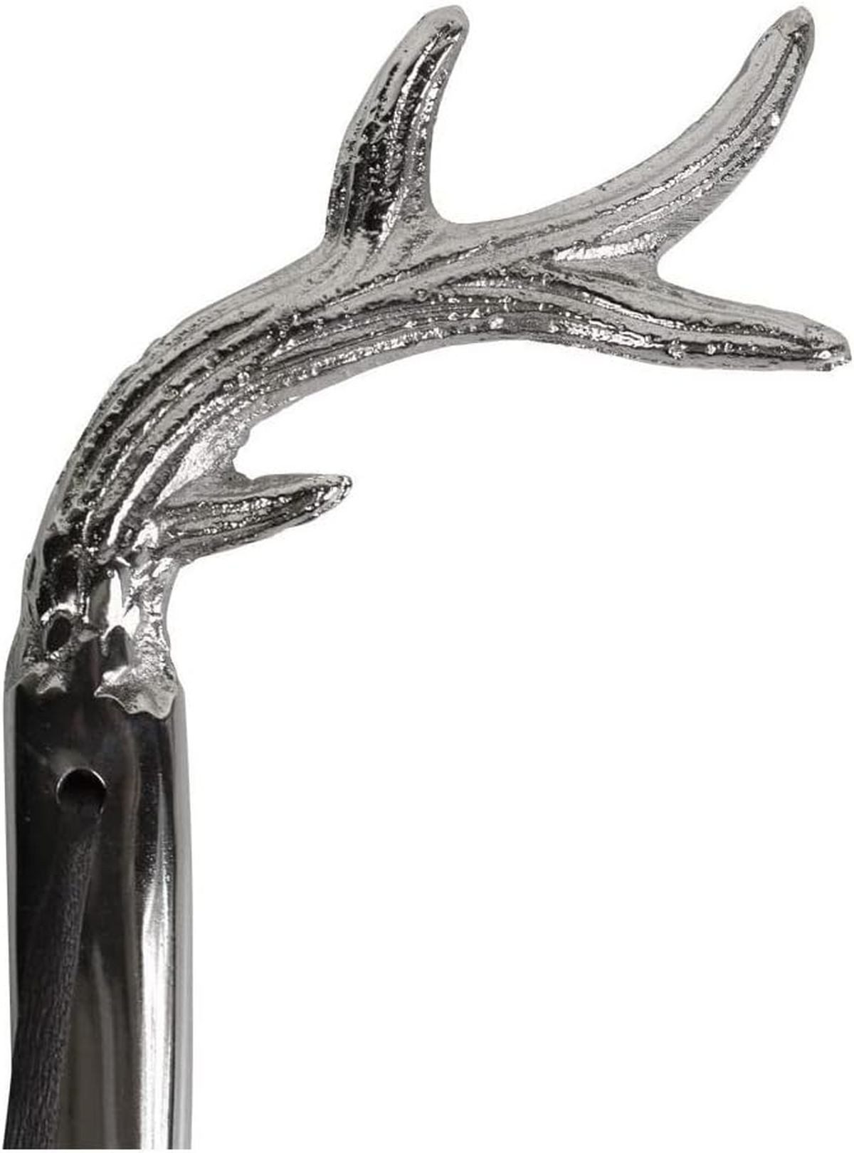 Mars & More Schuhlöffel Schuhlöffel Design 55 cm Alu Silber XXL Anziehhilfe Schuhanzieher, Hochwertiges Aluminium mit dekorativem Geweihgriff