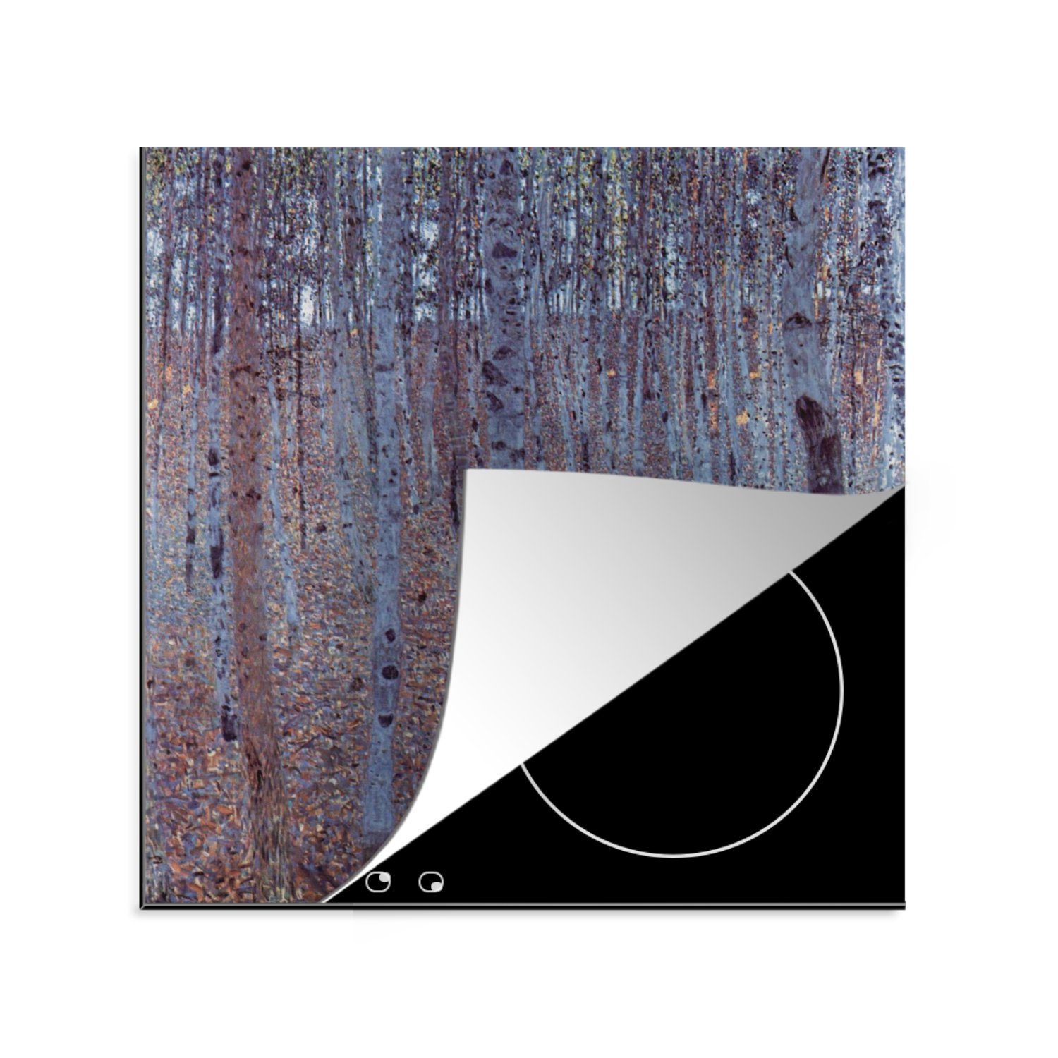tlg), Klimt, küche cm, Herdblende-/Abdeckplatte Vinyl, für (1 von MuchoWow Buchenhain Gemälde Arbeitsplatte Ceranfeldabdeckung, 78x78 Gustav -