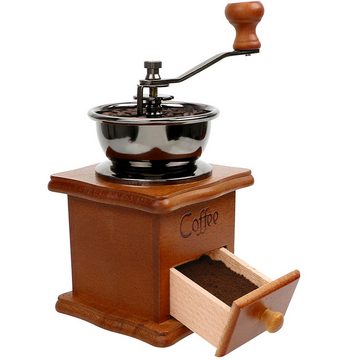 Retoo Kaffeemühle Holz Kaffeemühle Vintage Nostalgie Retro Handmühle Manuelle mit Holz, manuell, traditionell, Manuelle Kaffeemühle