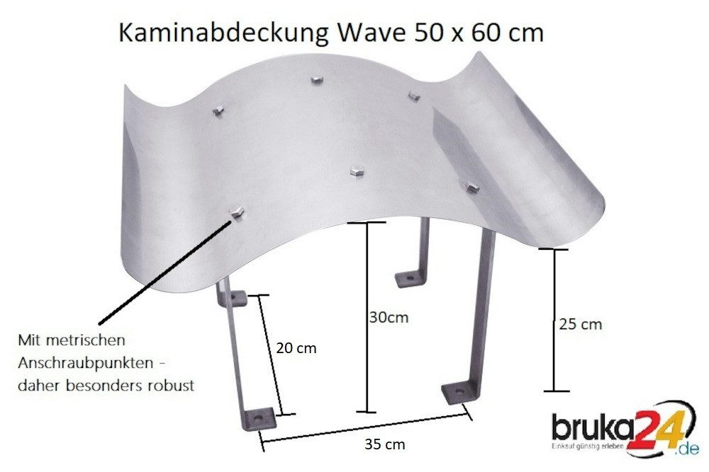 BruKa Schornstein-Regenhaube Edelstahl Schornsteinabdeckung Kaminhaube Kaminblech Kaminabdeckung, Viele verschieden Größen erhältlich