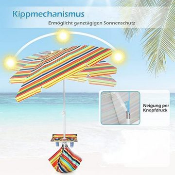 KOMFOTTEU Sonnenschirm Strandschirm, 200cm, höhenverstellbarer Gartenschirm