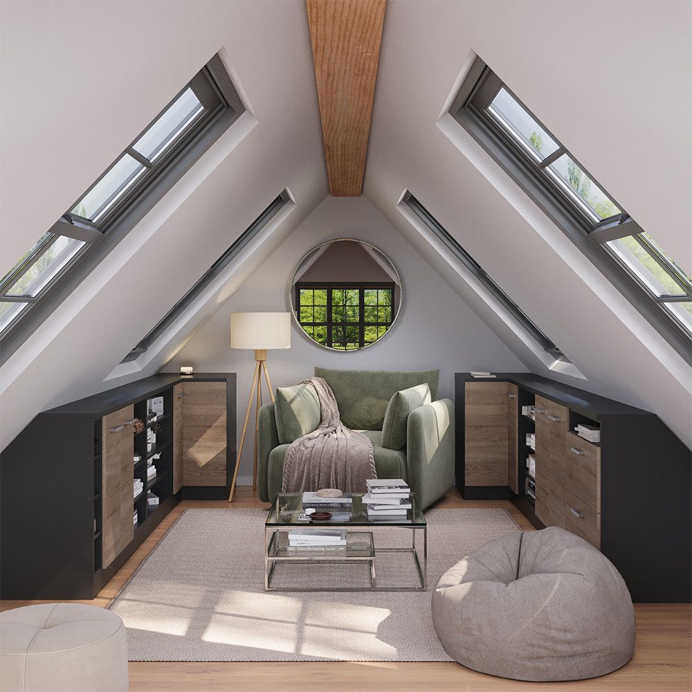 Vicco Kommode Rion, Sonoma/Anthrazit, 80 x 81.6 cm mit 2 Türen, Schrankkorpus 60... (1 St)