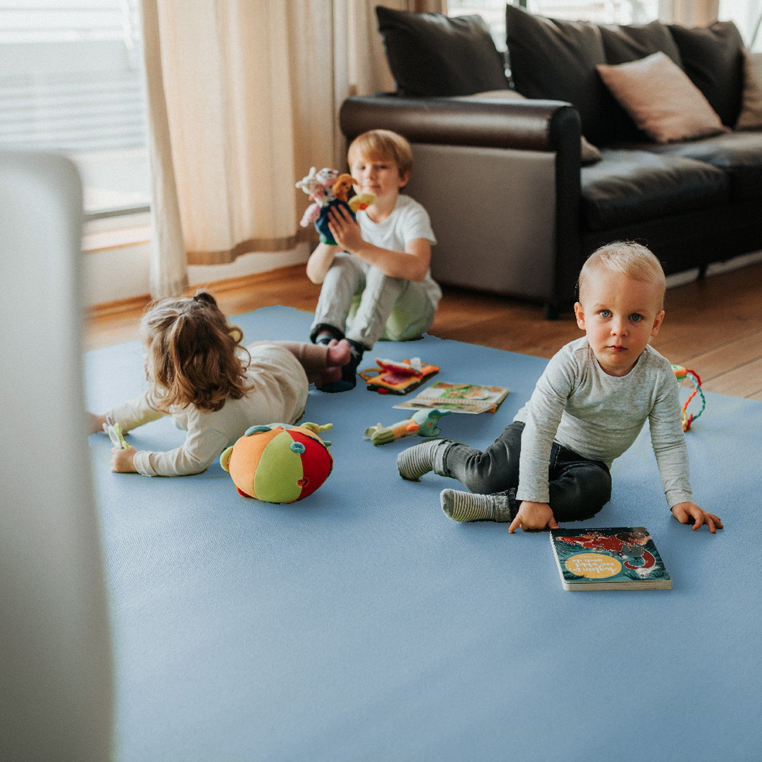 Sanosoft Spielmatte Krabbelunterlage SanoSoft XXL 180x180cm Hellblau