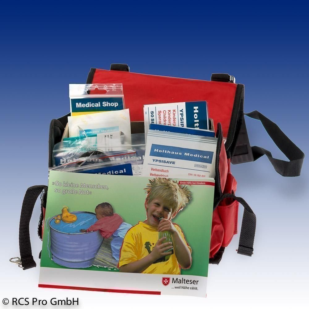 Holthaus Medical Erste-Hilfe-Koffer Kindergarten Verbandtasche mit 93tlg Füllung | 1. Hilfe