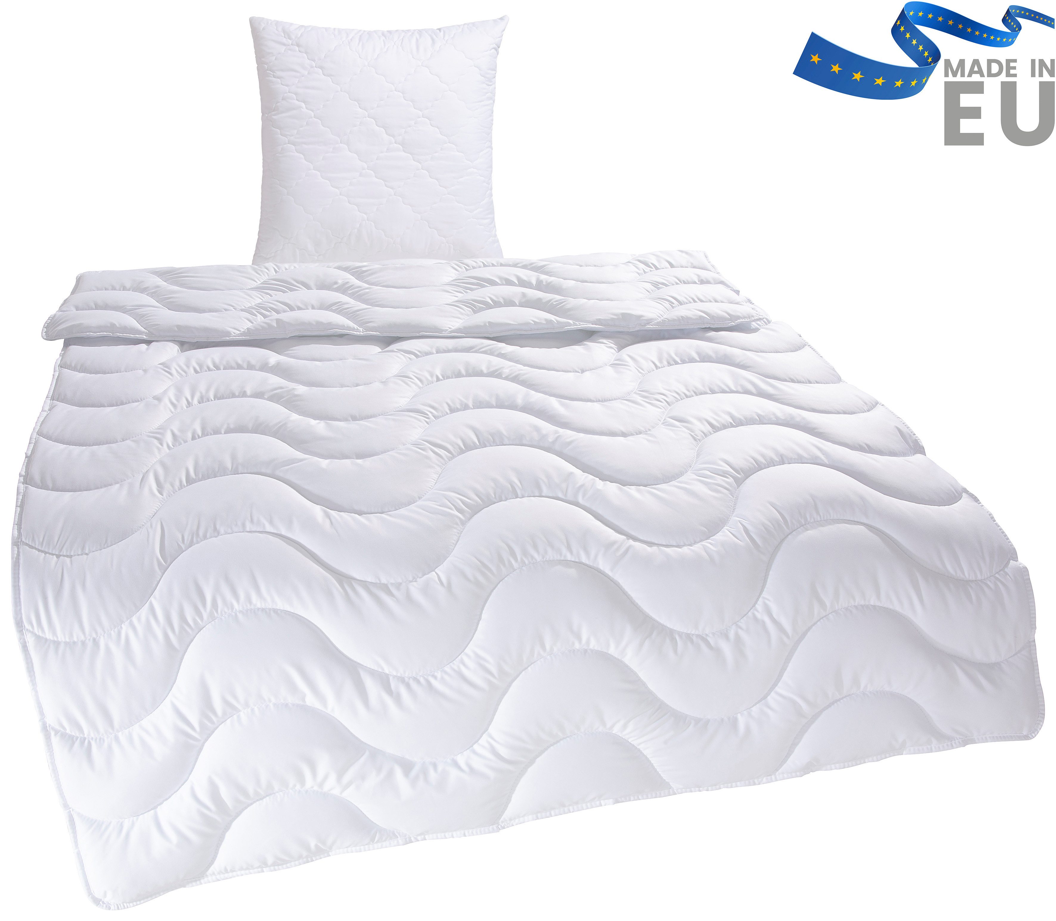 OTTO home Microfaserbettdecke + Microfaserkissen Mailo, Bettdecke 135x200 cm, 155x220 cm, Bezug: weich, 2-tlg., Set mit Kissen 80x80 cm, Sommer, Winter
