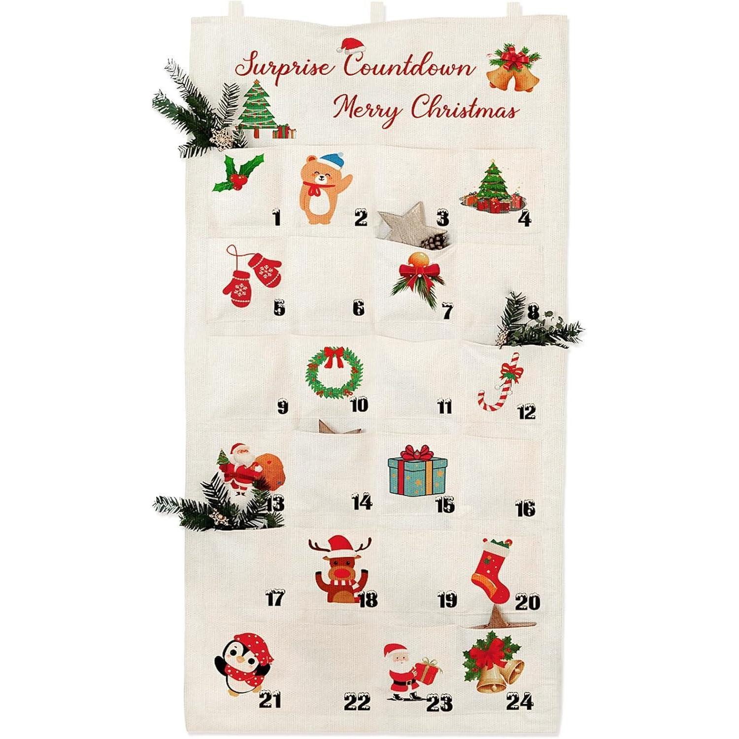 LuxusKollektion befüllbarer Adventskalender Weihnachtskalender 2024 XXL Stoff Adventskalender Wiederverwendbar