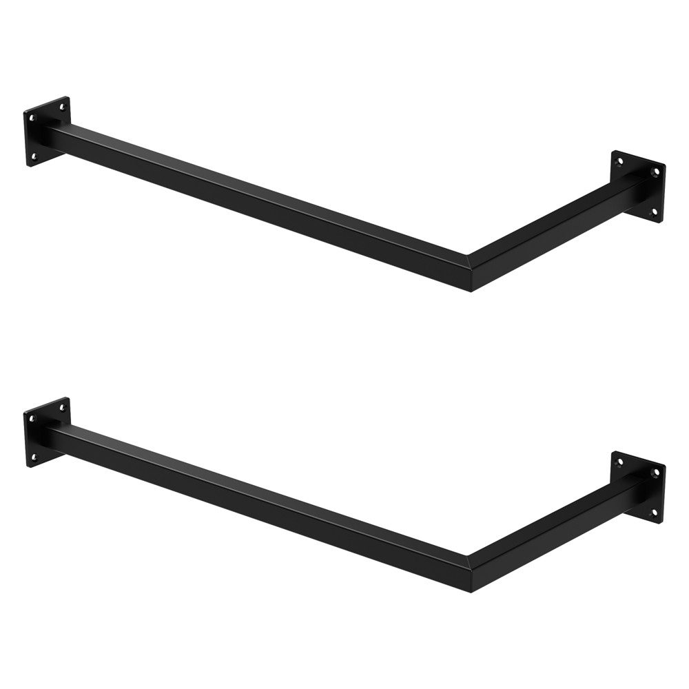 ML-DESIGN Kleiderstange Kleiderständer Übereck für die Wand aus Stahl rostfrei L-Form (2 St), Garderobenstange 60x30cm Schwarz L-Form Kleiderständer Kleidergestell