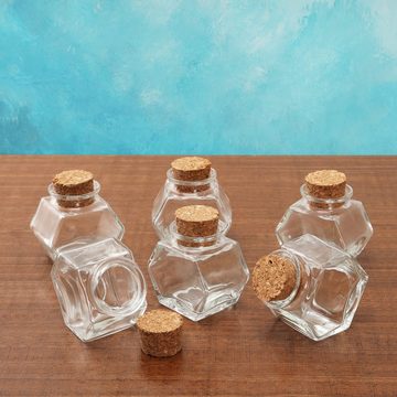 Belle Vous Aufbewahrungsdose Glasflaschen mit Korkdeckel - 45-50 ml - Gewürzgläser