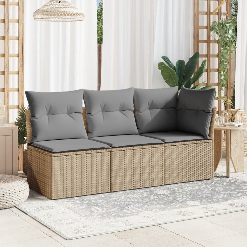 vidaXL Loungesofa Garten-Ecksofa mit Kissen Beige günstig online kaufen