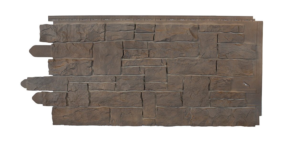 NOVIK Verkleidungspaneel NovikStone SK Platte 114x51cm 10 St. 4,65qm Felsstein braun, BxL: 51,44x114,3 cm, 0,46 qm, (Karton mit 10 Platten, 5,88 qm) Wandverkleidung mit 3-D-Effekt, problemlose Montage, Natursteinoptik