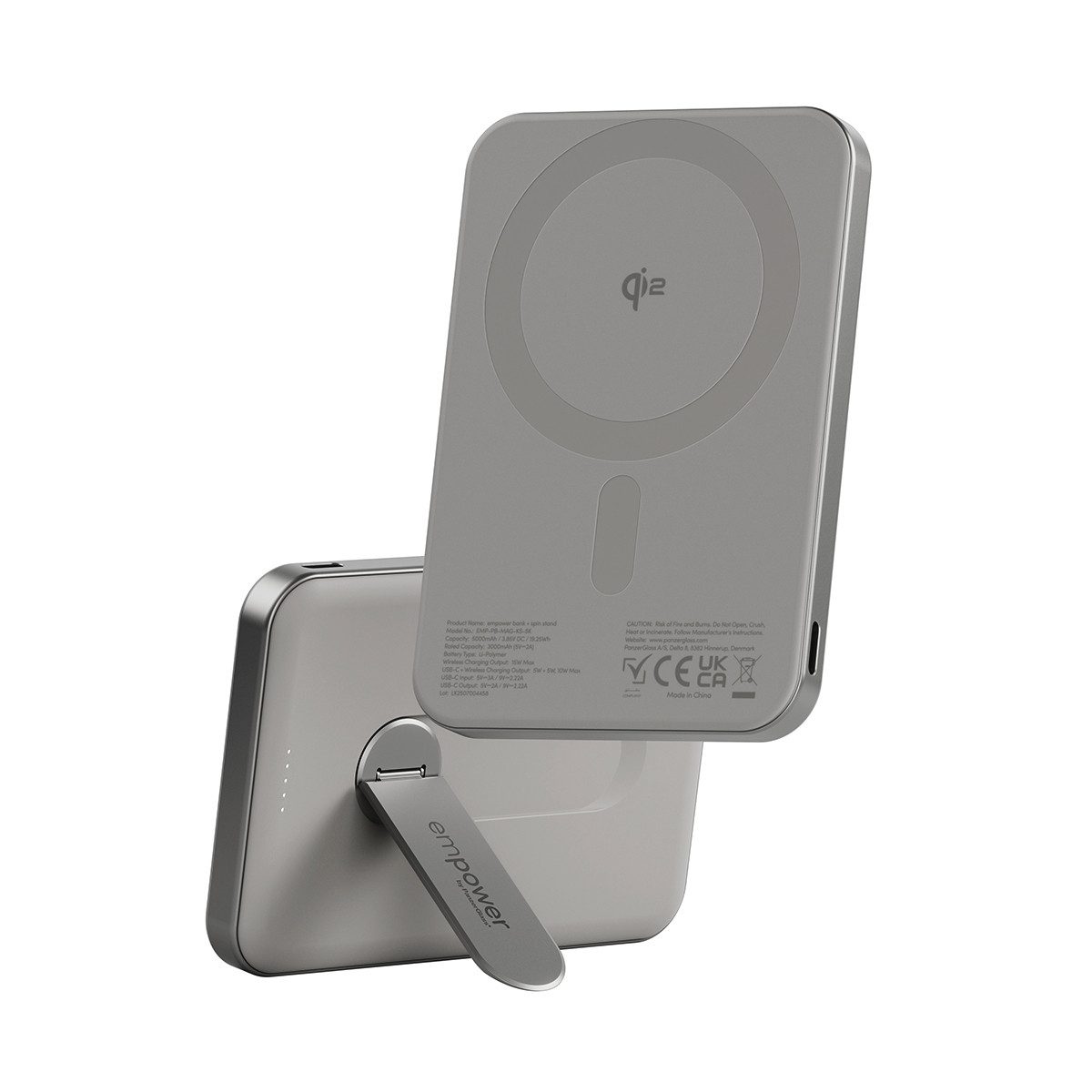 empower by PanzerGlass empower Bank 5000 mAh mit Spin Stand Powerbank empower Bank Spin Stand/5000mAh/Titanium