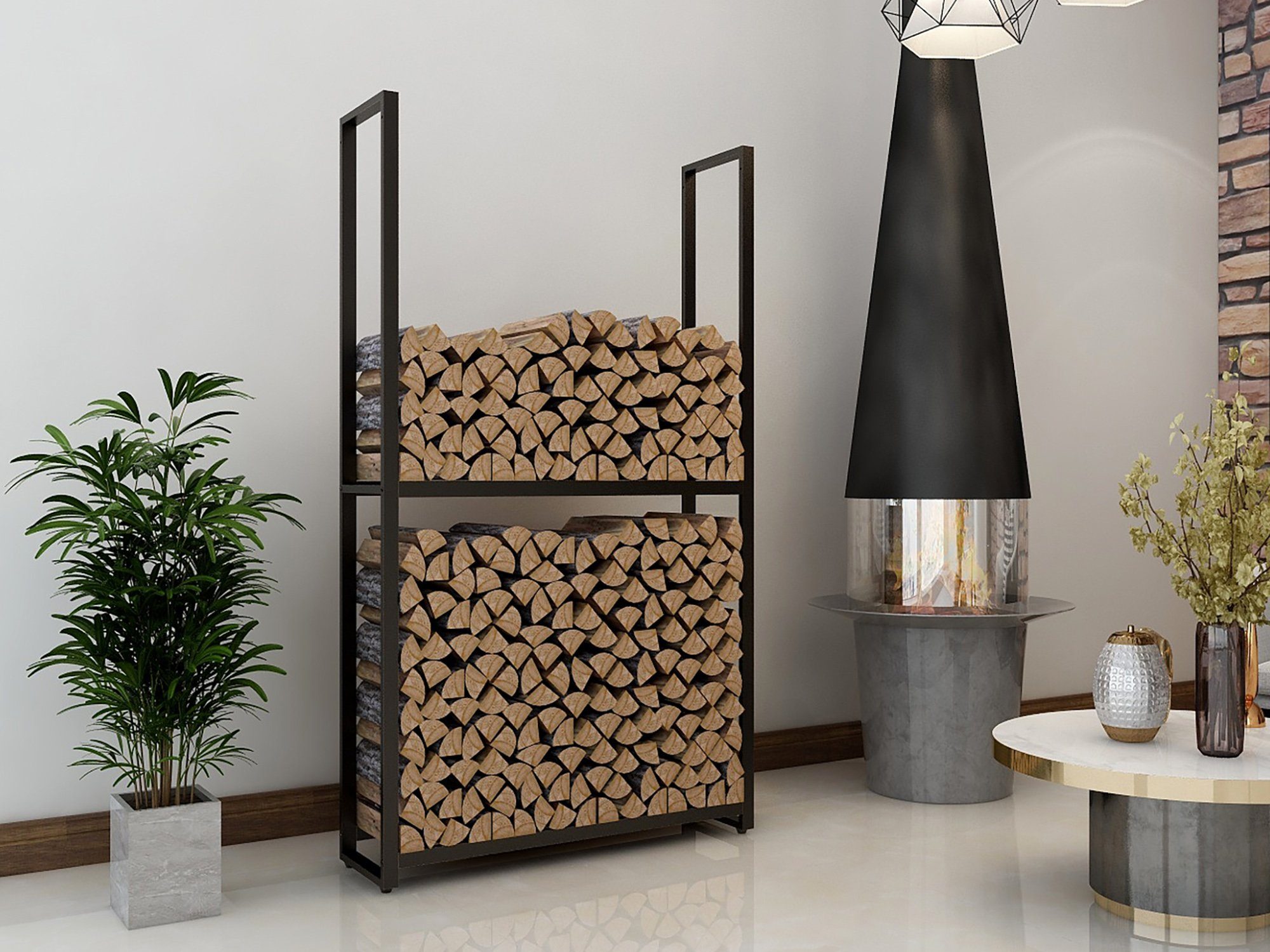 Montixx Kaminholzregal Kaminholzregal aus Metall schwarzpulver beschichtet günstig online kaufen