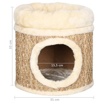 vidaXL Kratzbaum Katzenhaus mit Luxuriösem Katzenbett 33 cm Seegras